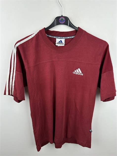 adidas herren vintage t-shirt weinrot